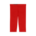 Red Capri Leggings — Women’s Athletic Cropped Leggings