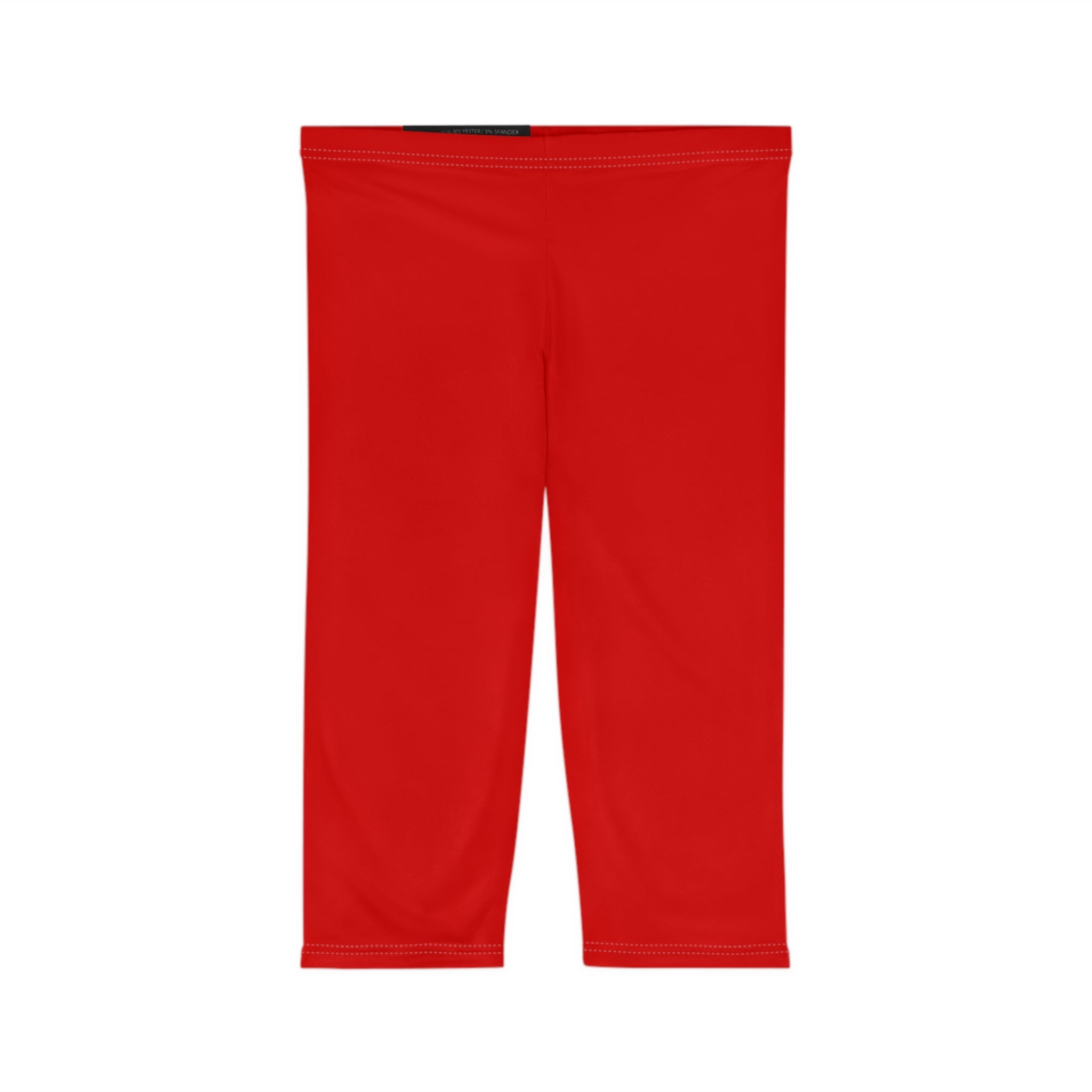 Red Capri Leggings — Women’s Athletic Cropped Leggings