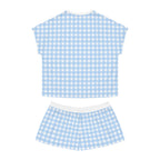 Blue Gingham Women's Short Pajama Set — Soft Cotton Sleepwear Lounge Set