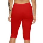 Red Capri Leggings — Women’s Athletic Cropped Leggings