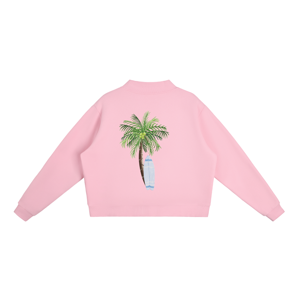 Essential Fleece Mock-Neck Crew Sweatshirt