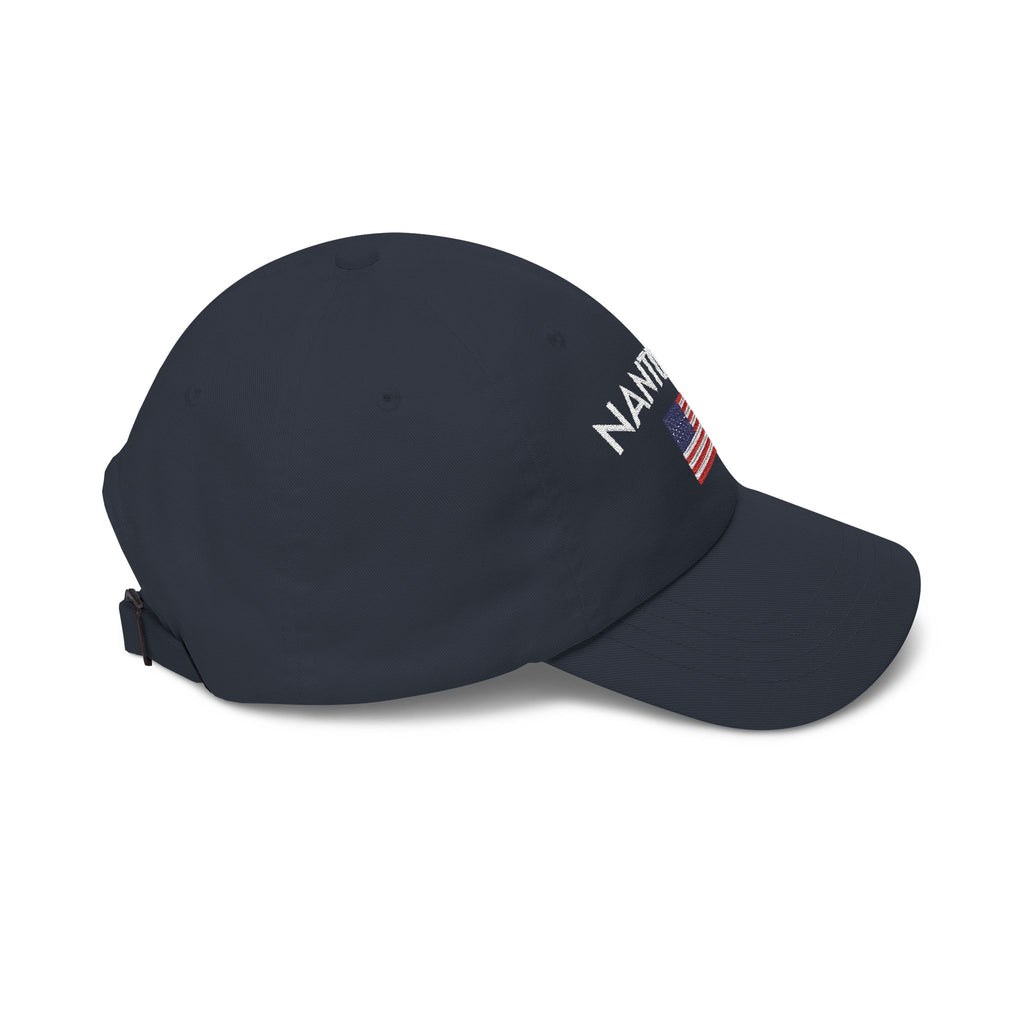 Nantucket Dad Cap with American Flag Embroidery