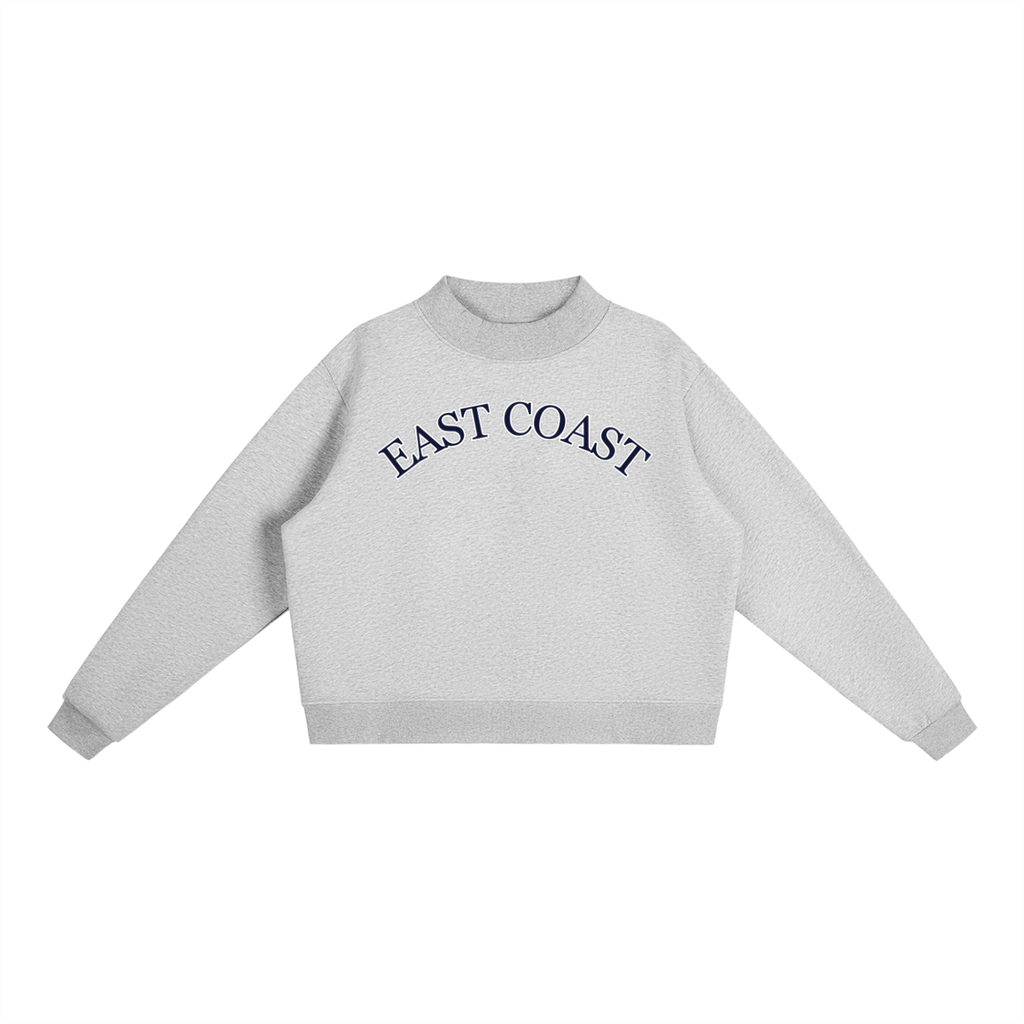 Essential Fleece Mock-Neck Crew Sweatshirt