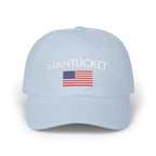 Nantucket Dad Cap with American Flag Embroidery