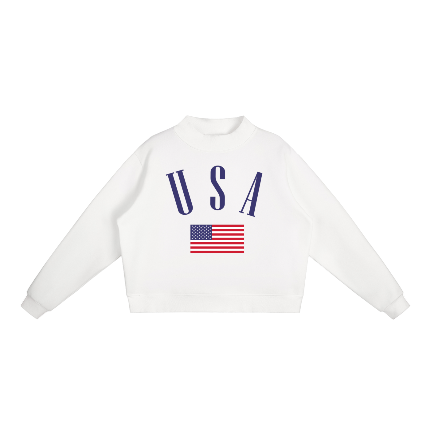 Essential Fleece Mock-Neck Crew Sweatshirt