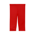 Red Capri Leggings — Women’s Athletic Cropped Leggings