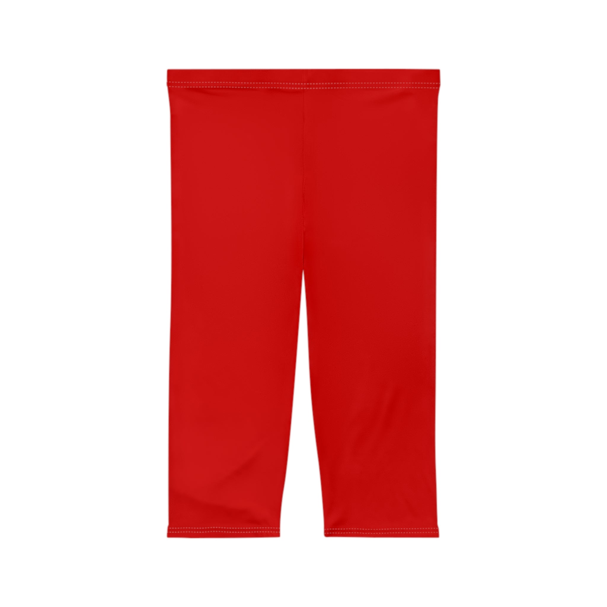 Red Capri Leggings — Women’s Athletic Cropped Leggings