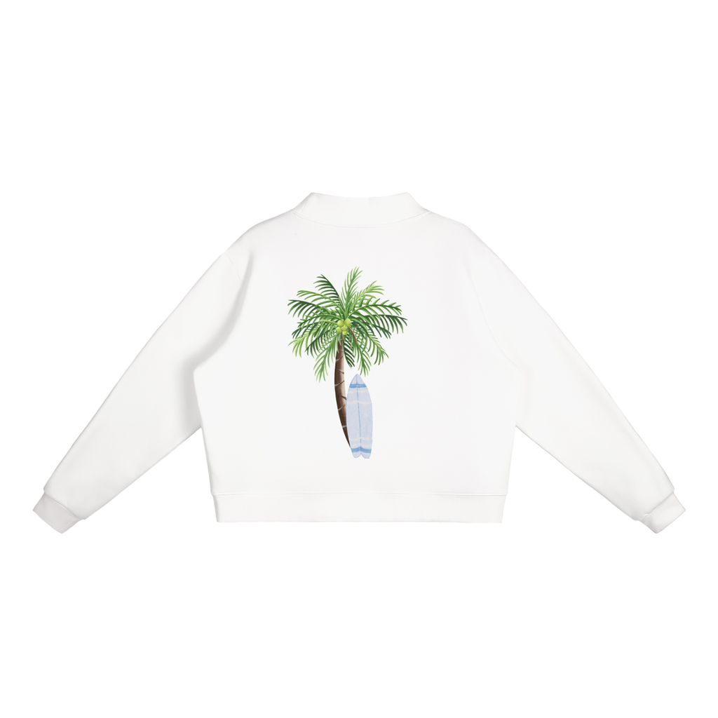 Essential Fleece Mock-Neck Crew Sweatshirt