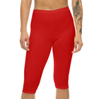 Red Capri Leggings — Women’s Athletic Cropped Leggings